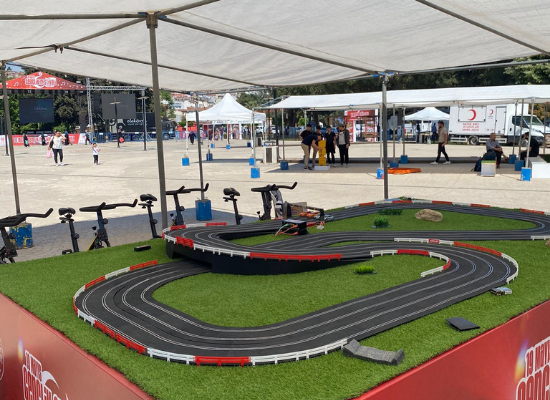 Slot Car with Bike