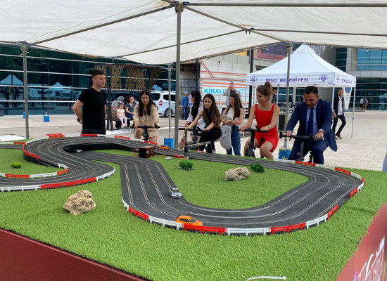Slot Car with Bike